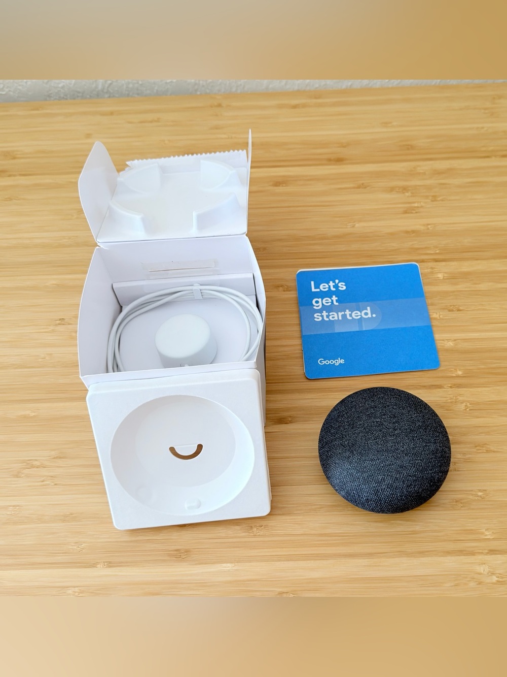 Google Home Mini 1st Gen Charcoal Smart Speaker Original Box Charger #3